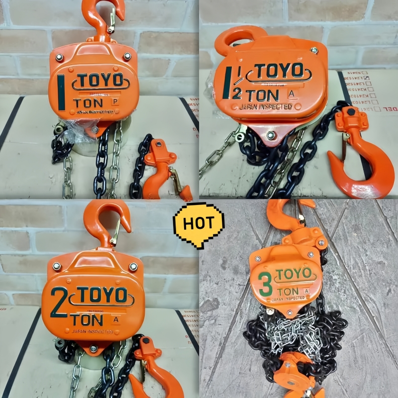 TOYO รอกโซ่มือคุณภาพพรีเมียม รอกยกสิ่งของหนัก มาตรฐานญี่ปุ่น รับน้ำหนัก 1-5 ตัน โซ่สาวยาว 3-6 เมตร