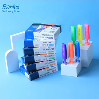 Bantex ปากกาไฮไลท์ ปากกาเน้นข้อความ นีออน ตัดเส้นชัด หัวตัด 2 ขนาด ฝาปิดป้องกันหมึกแห้ง Highlighter