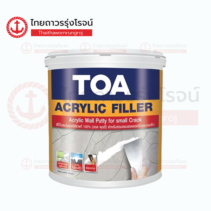 TOA สีโป้วผนัง วอลล์พุตตี้ ACRYLIC FILLER สีขาว 1GL 3.785ลิตร | 0.95ลิตร | 0.47ลิตร | TTR STORE