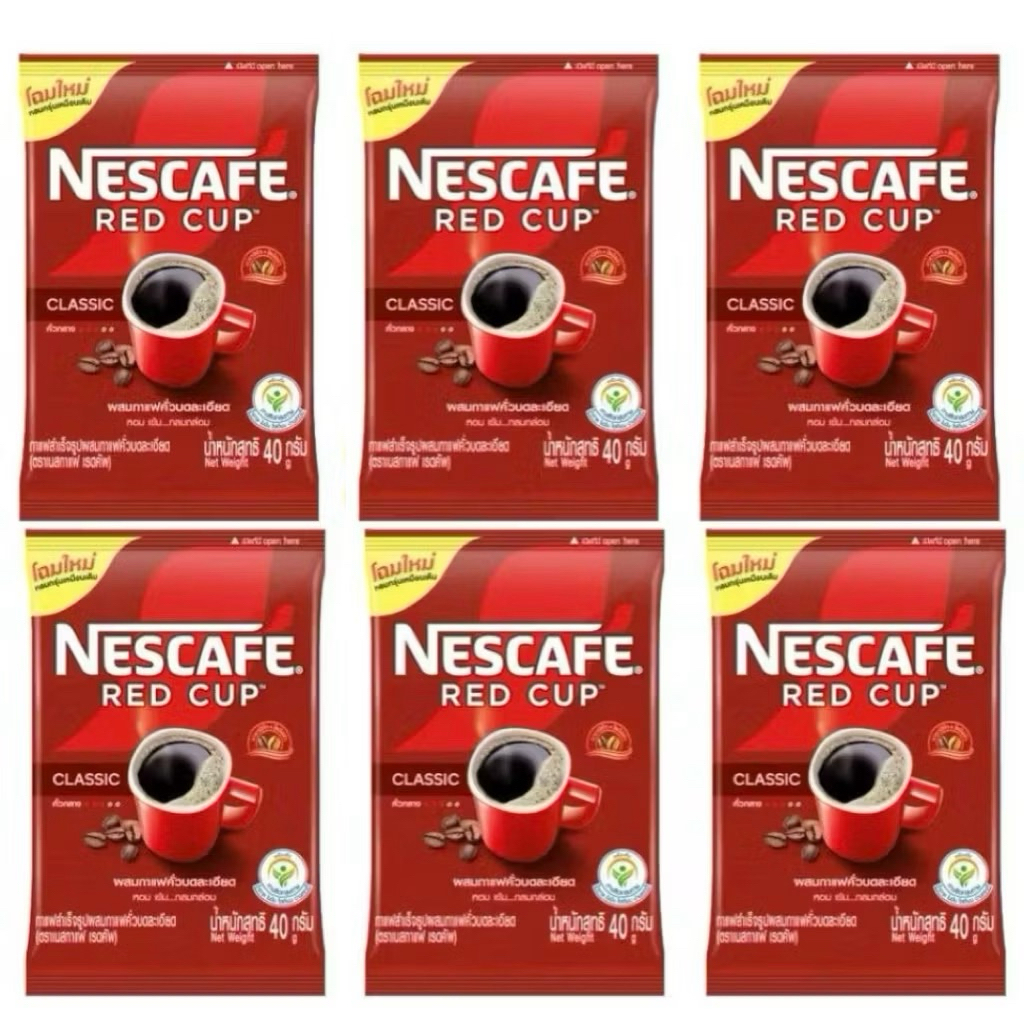 6 ซอง กาแฟซอง เรดคัพ 40 กรัม หอมละมุน ดื่มง่าย