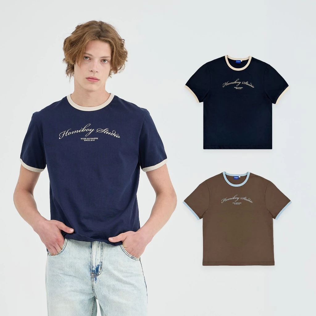 HOMEBOY เสื้อOVERSIZE HB.RINGER.TEE.LOGO คอตตอน100% ใส่ได้ทุกวัน