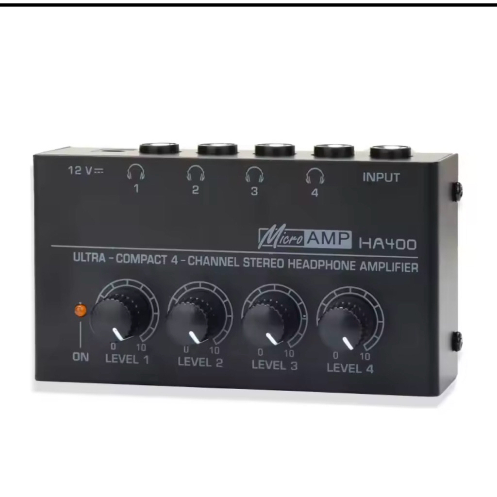 เครื่องขยายเสียงหูฟัง Behringer HA400 เครื่องขยายเสียงหูฟังสเตอริโอขนาดกะทัดรัดพิเศษ เครื่องขยายเสีย