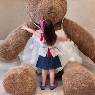 PRINCESS KESLI ชุดสูทเด็กผู้หญิงแฟชั่น 2 ชิ้น เสื้อเด็ก+กระโปรงยีน สไตล์เกาหลี ใส่สบายระบายอากาศ ฤดูร้อน 2-12 ปี