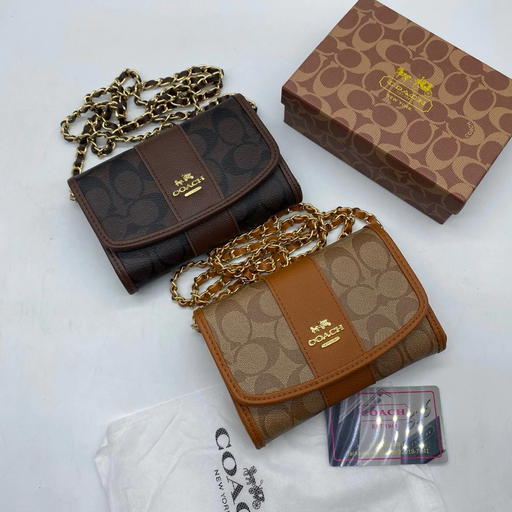 Sale กระเป๋าสะพายข้าง ใบเล็กขนาด 6 นิ้วมีช่องใส่บาตรมีช่องซิปใช้งานใส่แบงค์ได้สองพับมีอุปกรณ์พร้อมกล่อง