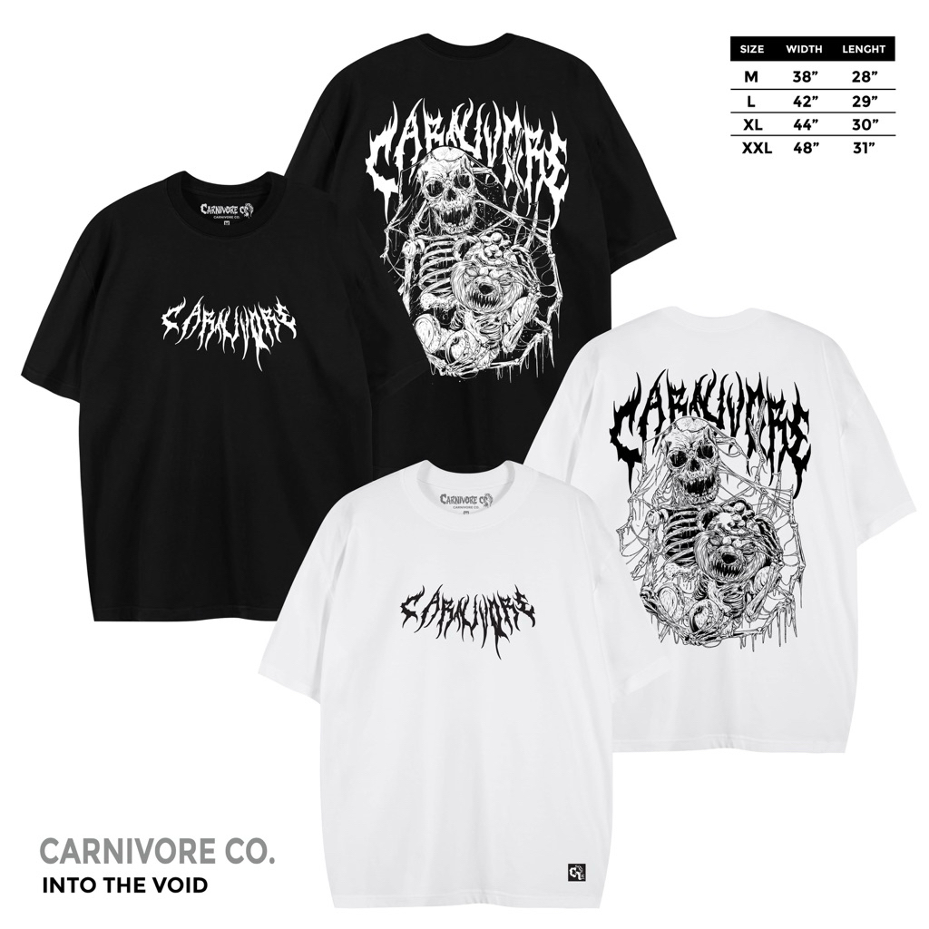 𝗖𝗔𝗥𝗡𝗜𝗩𝗢𝗥𝗘 เสื้อยืด ลาย “ INTO THE VOID “  แขนสั้น แนวสตรีท Oversize เสื้อยืดชาย หญิง