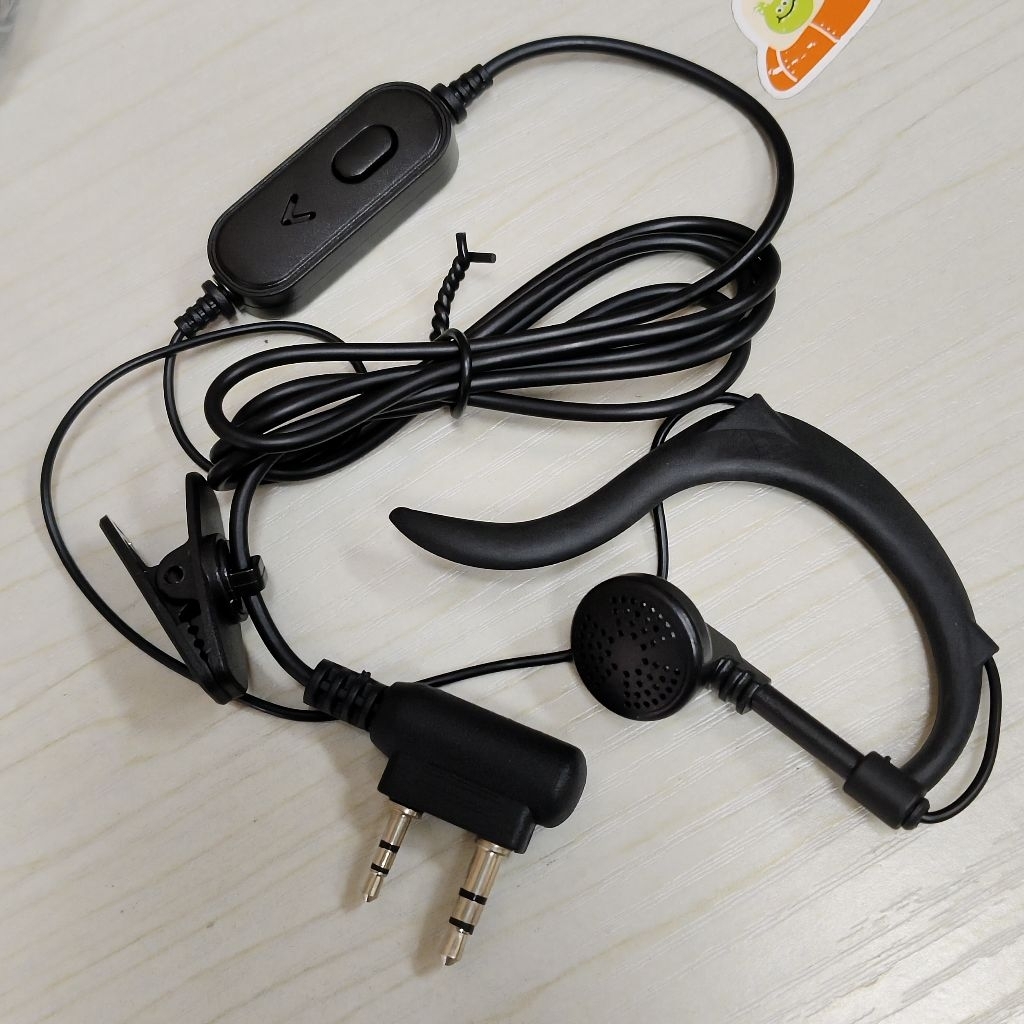 #หูฟังวิทยุสื่อสารเชือกถัก,สายดำKENWOOD /MOTO/ ICOM