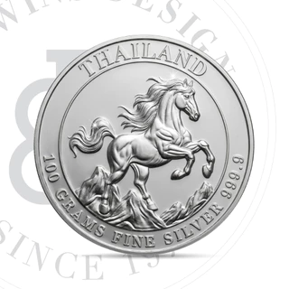 Asha Silver Coin (เหรียญเงินลายม้า) น้ำหนัก 100 กรัม