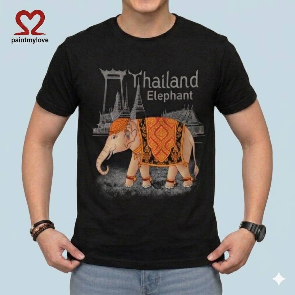 เสื้อยืดผูใหญ่สกรีนลาย เสื้อยืดคอกลมผ้าcotton100%ใส่ได้ทั้งชายและหญิง อก34-46 นิ้ว