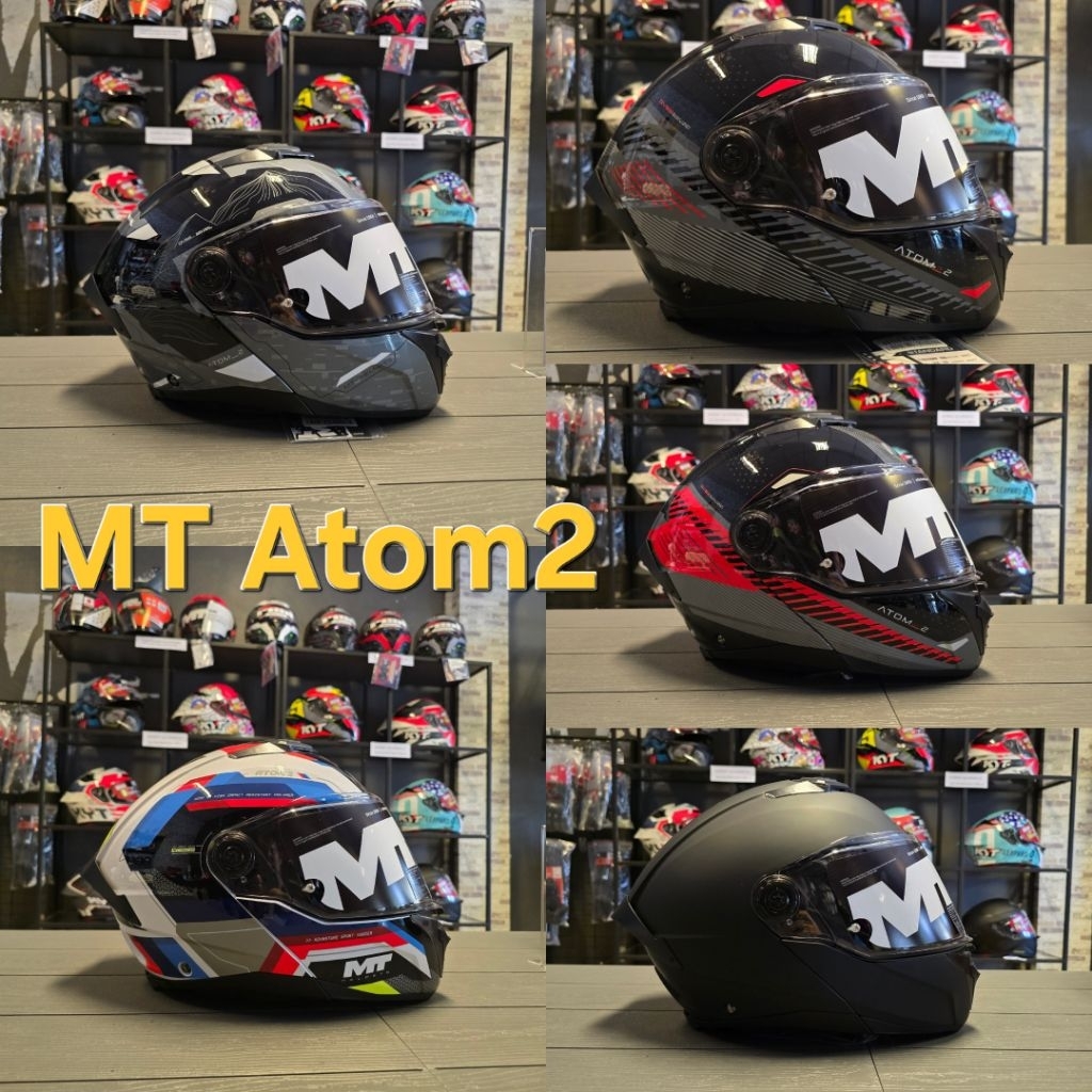 หมวกกันน็อค MT ATOM SV และ ATOM 2 SV ยกคางได้ แว่น2ชั่น