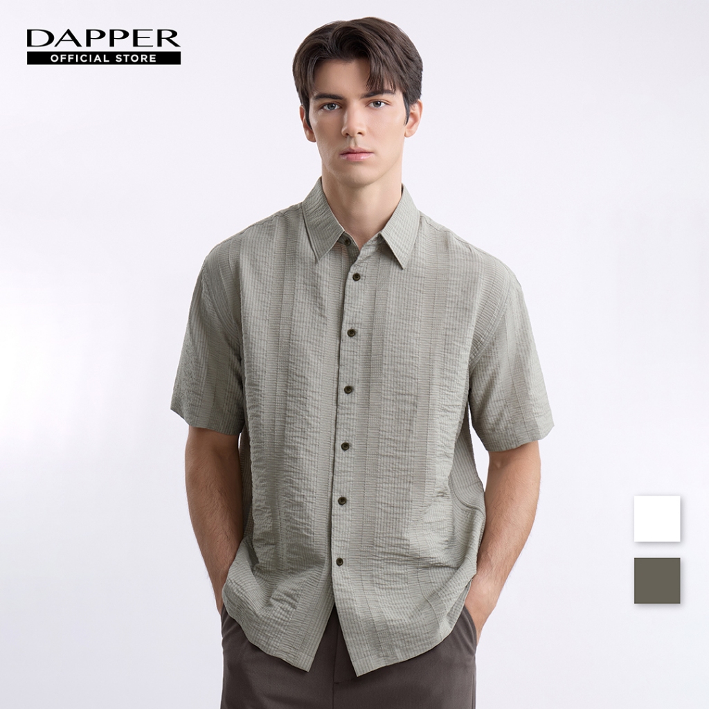 DAPPER เสื้อเชิ้ตแขนสั้น Textured Weave Shirt มี 2 สี [BCS/605LJ]