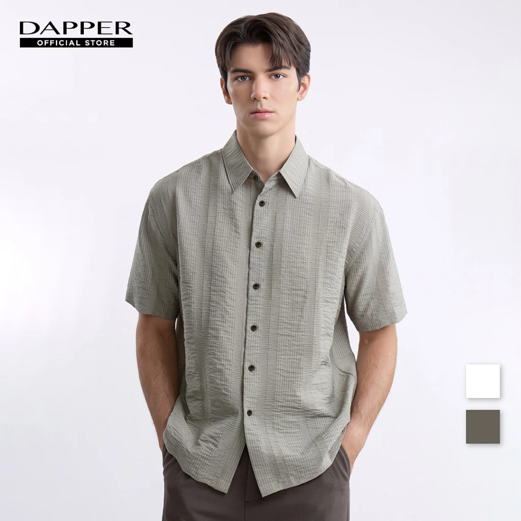 DAPPER เสื้อเชิ้ตแขนสั้น Textured Weave Shirt มี 2 สี [BCS/605LJ]