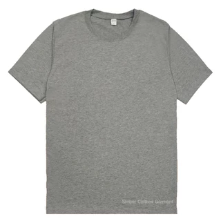 เสื้อยืดคอกลม แขนสั้น สีพื้น ไซส์ S ถึง 5XL สีดำ สีขาว สีเทา และสีเทาดำ