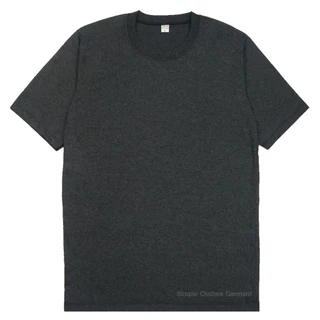 เสื้อยืดคอกลม แขนสั้น สีพื้น ไซส์ S ถึง 5XL สีดำ สีขาว สีเทา และสีเทาดำ