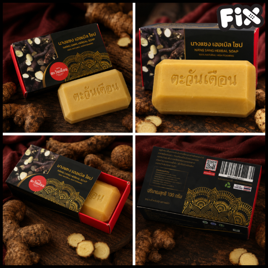 [ขายส่ง] Tawanduen (ตะวันเดือน) : รวมสบู่สมุนไพร 4 สูตร 100g [นางแซง ฟ้าทะลายโจร ว่านนางคำ น้ำนมข้าว] (สิว กระ ฝ
