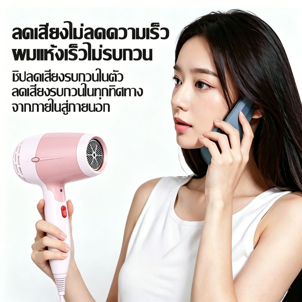 ⚡ไดร์เป่าผมอัจฉริยะ 🌀ไดร์เป่าผม 2200 W มีลมร้อน วัตต์ ที่เป่าผมลมแรง เครื่องเป่าผม ไดร์เป่าผม เครื่องเป่าผมไฟฟ้า ไดร์ ได