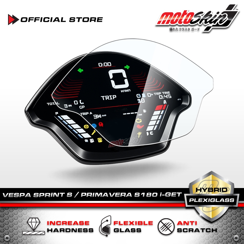 motoSkin ฟิล์ม Plexiglass กันรอยหน้าปัด VESPA SPRINT S / PRIMAVERA S 180 Dashboard Protection Film