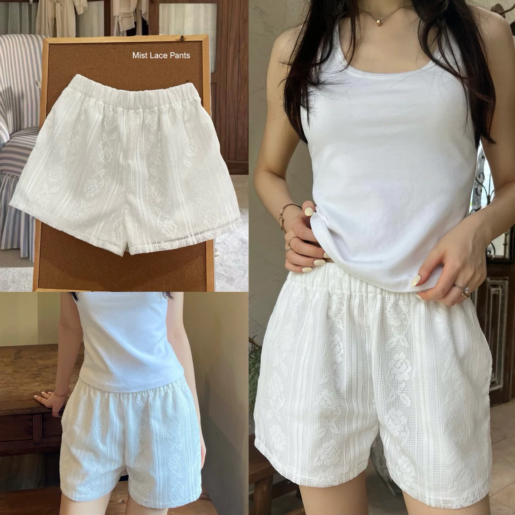 Mist Lace pants - กางเกงขาสั้นลูกไม้