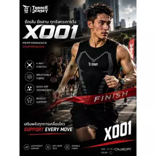 เสื้อรัดกล้ามเนื้อ PRO เสื้อรัดรูปแขนกุดระบายอากาศได้ดี X001