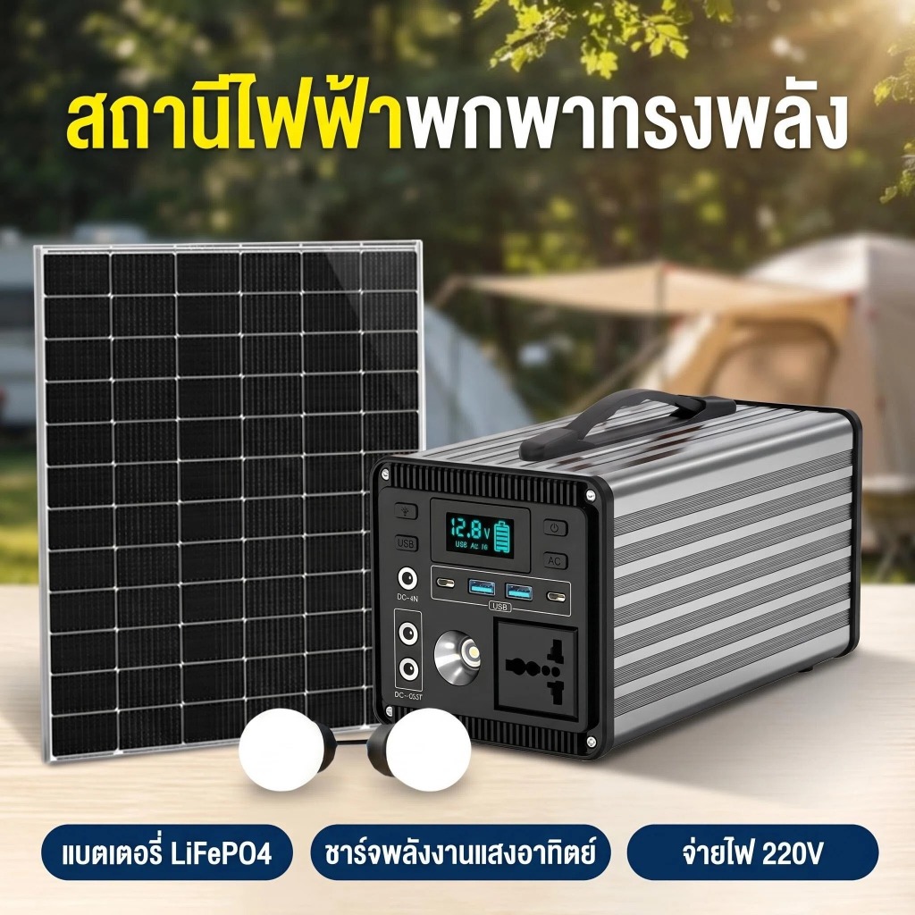 ⚡พาวเวอร์บ๊อกซ์ พาวเวอร์พกพากลางแจ้ง แบตเตอรี่สำรองพลังงานฉุกเฉิน แบตเตอรี่สำรองพกพา เครื่องพลังงานแสงอาทิตย์