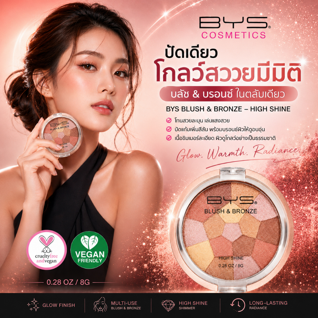 BYS Cosmetics Blush & Bronze Mosaic Pattern (High Shine) 0.28OZ / 8 g. (221)