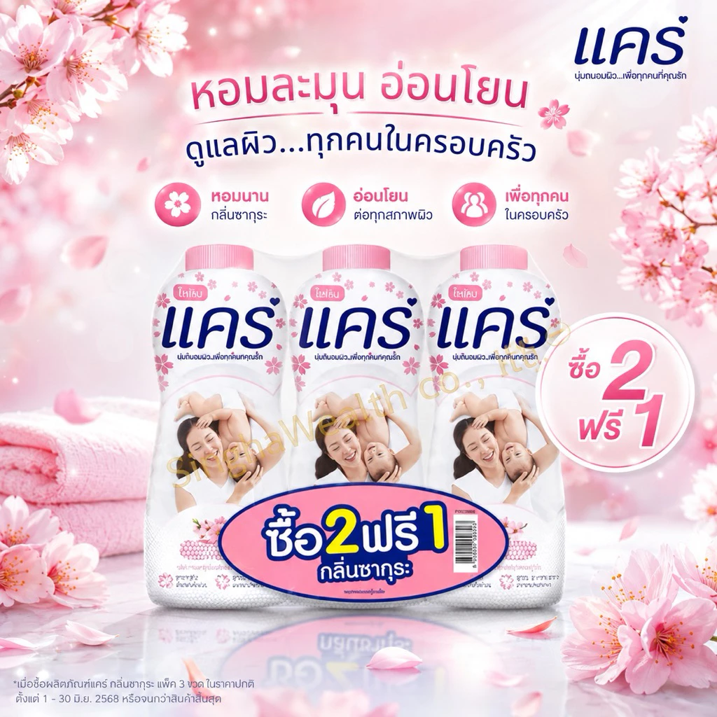 แคร์ .แป้งเด็ก สูตรไฮโป-อัลเลอร์เจนิก (รวมทุกกลิ่น) ขนาด 300/350 กรัม care