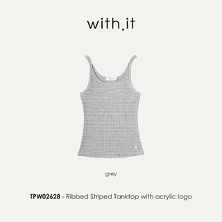 Ribbed Striped Tanktop with acrylic logo เสื้อกล้ามลายทางผ้าริบ - TPW02628