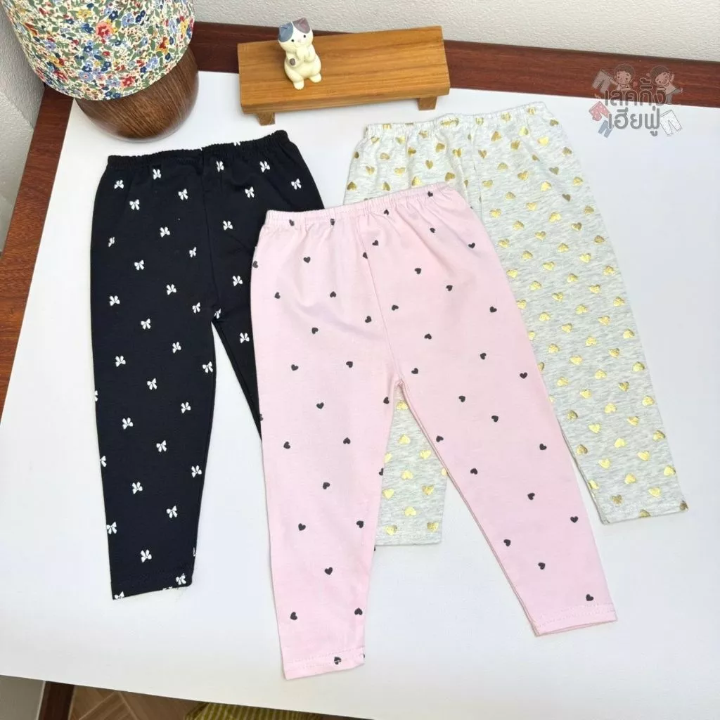 FUFU เลกกิ้งลายแฟชั่นเด็ก อายุ1-4 ปี Size S M L เลคกิ้งเด็ก กางเกงขายาวเด็กผู้หญิง ผ้าคอตตอน (LEG-7)