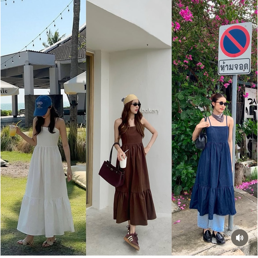 comiing.sn - Butter dress เดรสยีนส์ เดรสขาวสไตล์มินิมอล