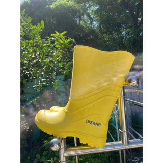 รองเท้าบู้ท EVA 13" กันนำ้ ลุยฝนยี่ห้อ Disana ทำในไทยสีเหลืองหนาทนกันลื่นซักความสะอาดได้ดีมาก