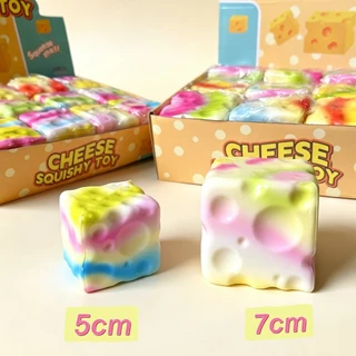 ของเล่นสำหรับเด็ก สกุชชี่ ลายชีสสายรุ้ง squishy ชีส พร้อมชนส่ง ของเล่นหน้ารัก นิ่มนุ่ม บีบได้