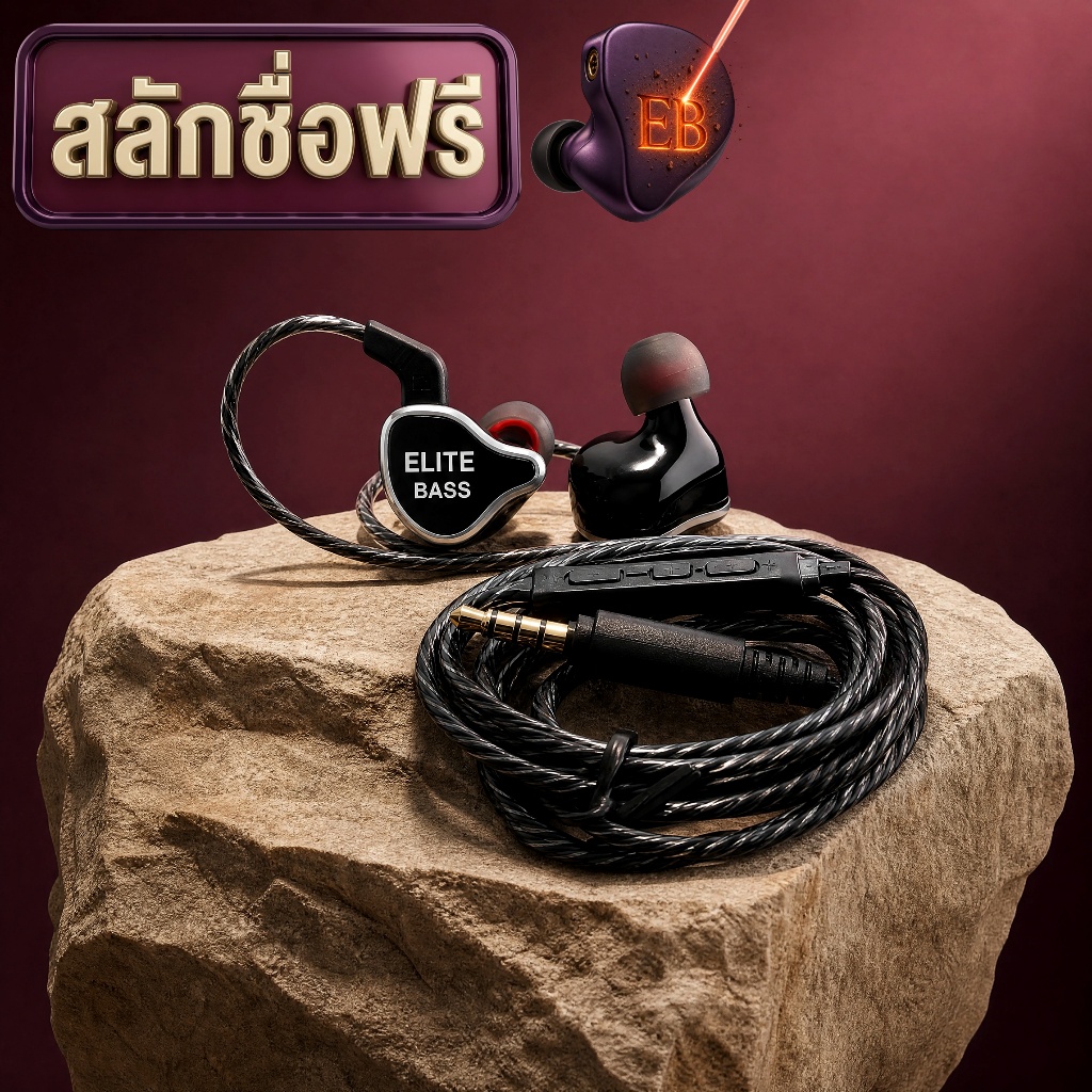 [สลักชื่อฟรี] หูฟัง In-Ear รุ่น จารึก ONE เบสหนัก เสียงใส 3.5mm / Type-C - Elite BASS