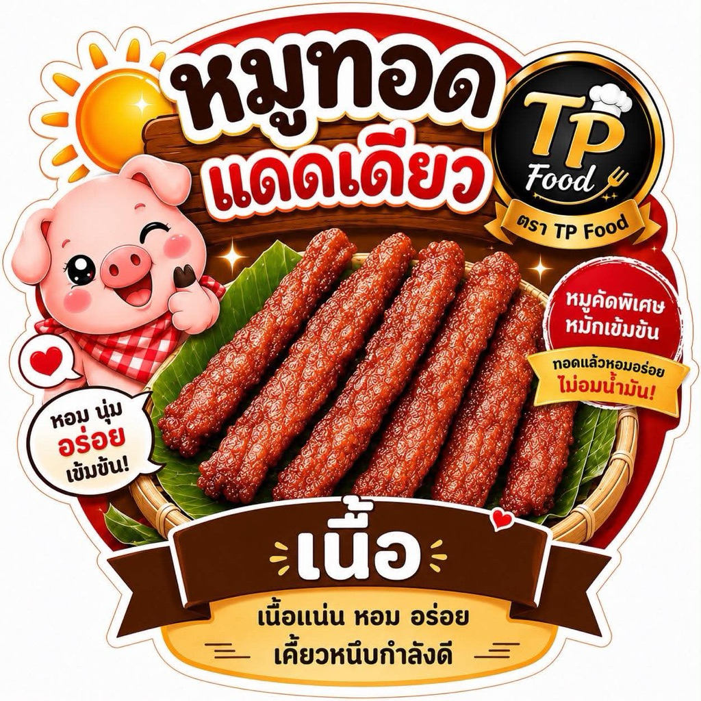 เนื้อหมูแดดเดียว หอมนุ่ม1กิโลกรัม