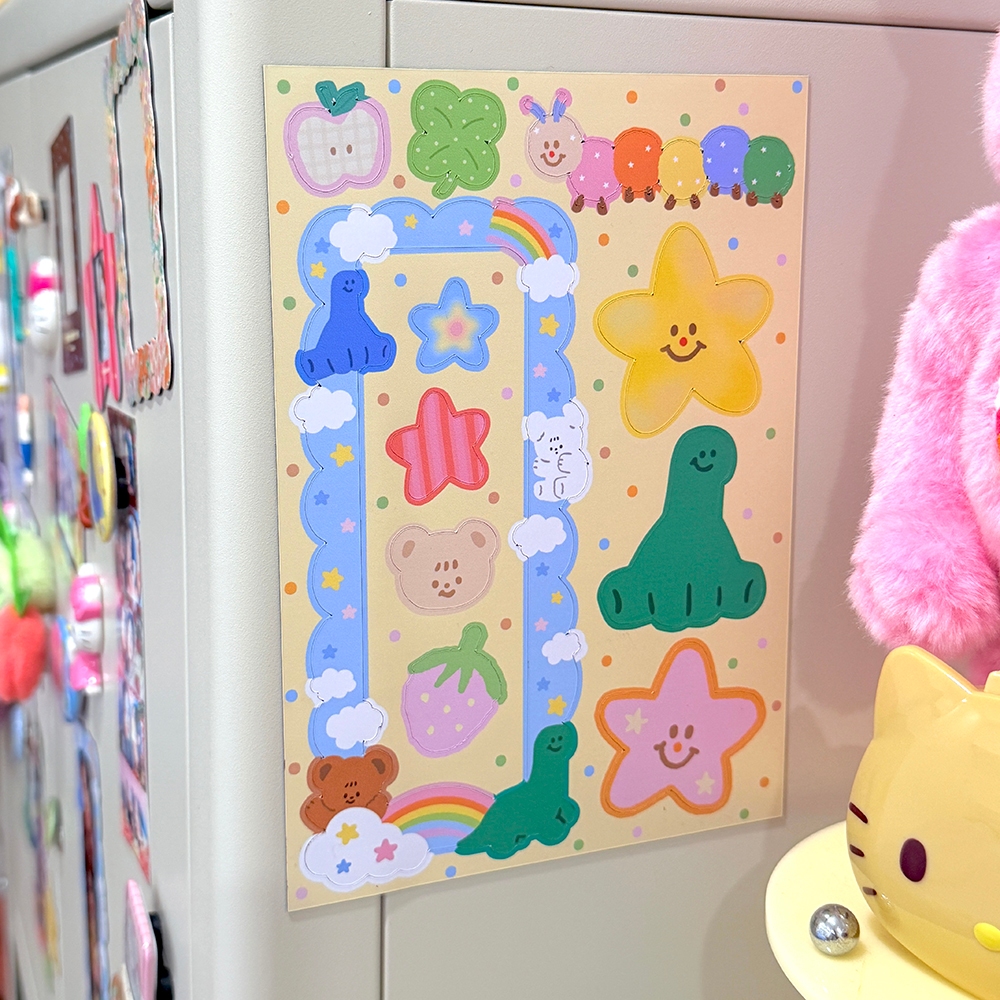 Magnet frame sheet เฟรม photobooth สุดน่ารัก size A5 ลอกออกมาใช้เป็นชิ้นๆได้ | Stickwithme4ev