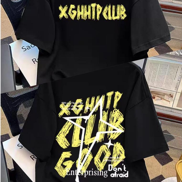 เสื้อยืดunisexแขนสั้น ลายกราฟฟิตี้สไตล์สตรีทดาร์ก รูปที่ 4