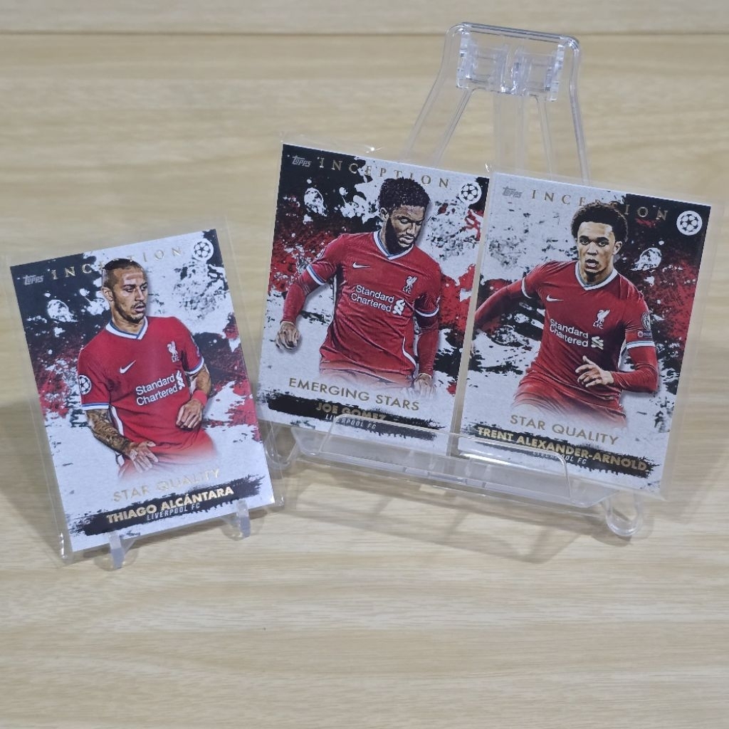การ์ด Topps Inception Uefa Club 2020-21 Thiago Alcantara Joe Gomez TAA Trent Arnold Base Insert การ์ดหนา Liverpool