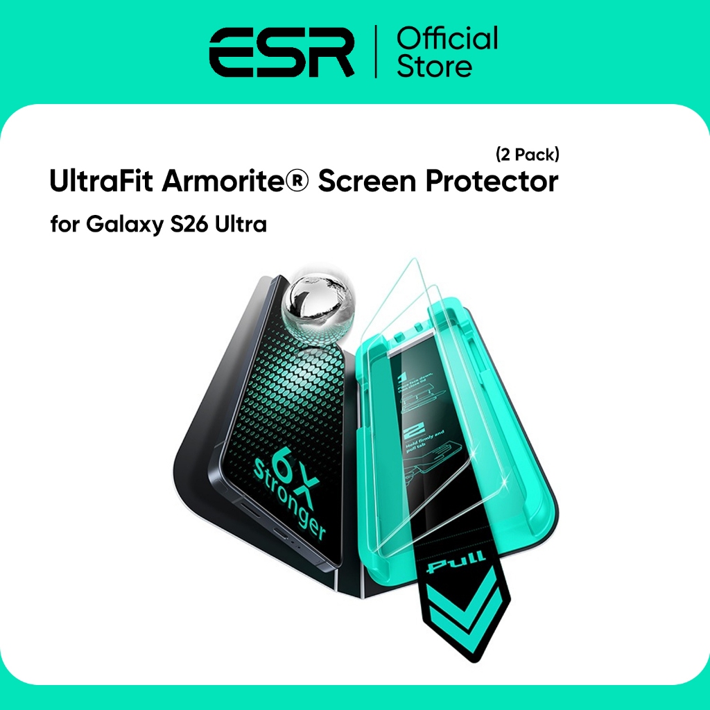 ESR ฟิล์มกระจกสำหรับ Galaxy S26 Ultra รุ่น UltraFit Armorite® Screen Protector (2 Pack)