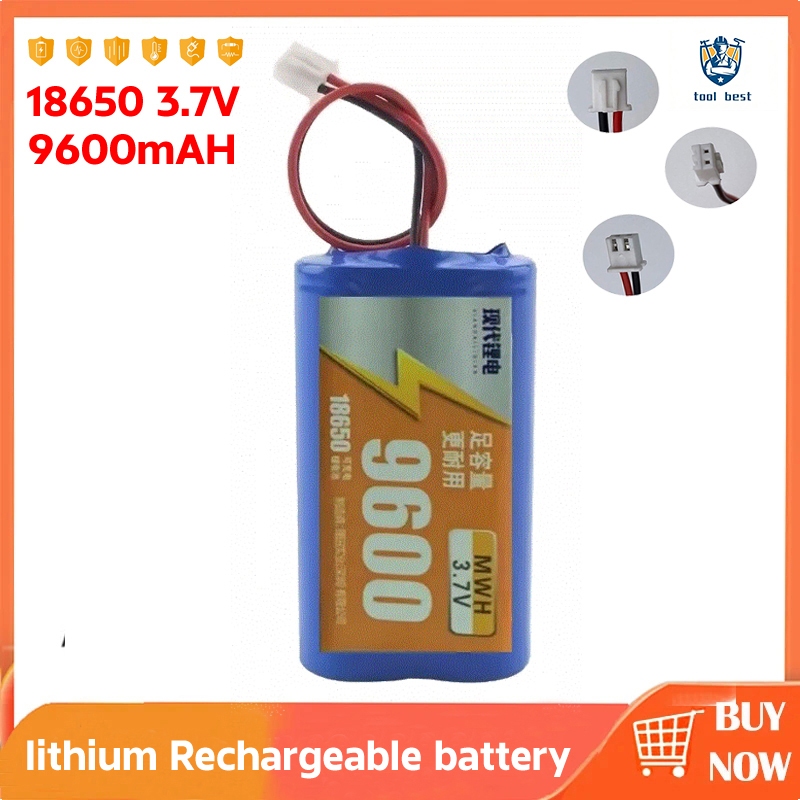 1/2/3/5 PCS แบตเตอรี่ 18650 3.7V 9600mah Rechargeable Li-ion battery มีวงจรป้องกันชาร์จในตัว ถ่านชาร์จ โซล่าเซลล์ แ