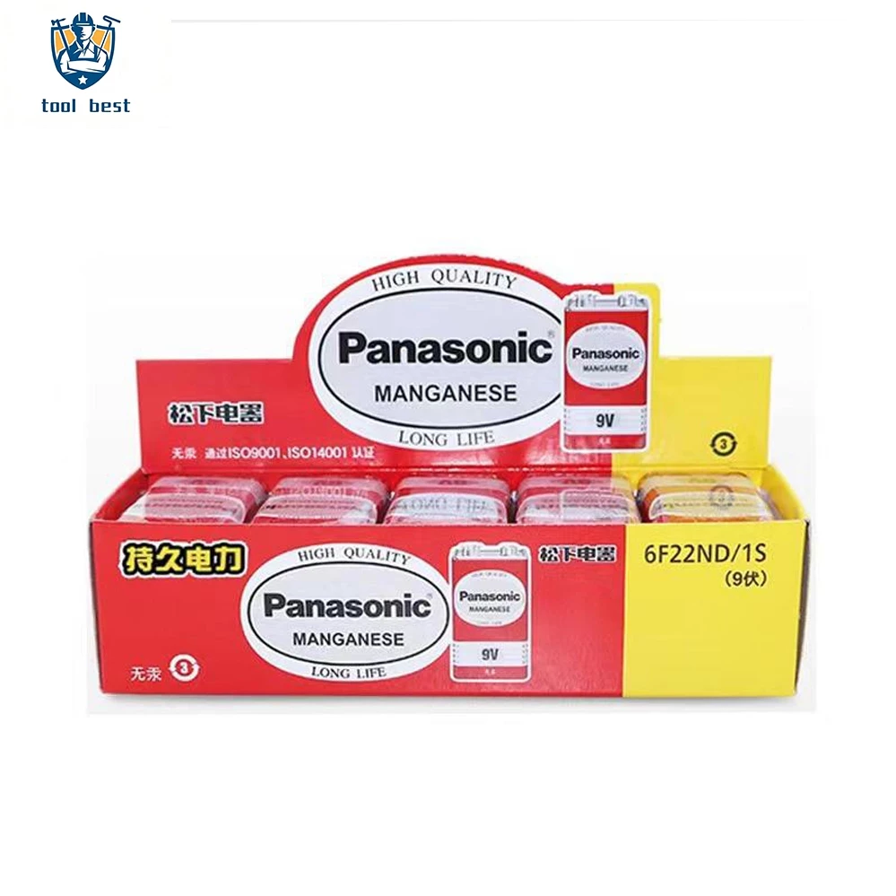 แบตเตอรี่แมงกานีส Panasonic 9V ดั้งเดิม, แบตเตอรี่ 9V สีแดง 6F22ND 600mAh (รับประกัน 1 ปี)