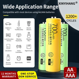 แบตเตอรี่ชาร์จ AA AAA 700mAh 1.2V XINYIHANG รักษ์โลกใช้ซ้ำได้หลายรอบ สำหรับอุปกรณ์ขนาดเล็กทั่วบ้าน