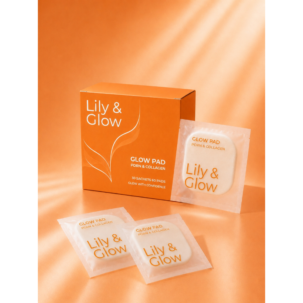 LILY & GLOW, Glow Toner Pad โทนเนอร์แพด เซรั่มแพด  ช่วยให้เมคอัพติดทน ผิวอิ่มฟู ผิวโกลว์แบบสุขภาพดี (30 ซอง 60 แผ่น)