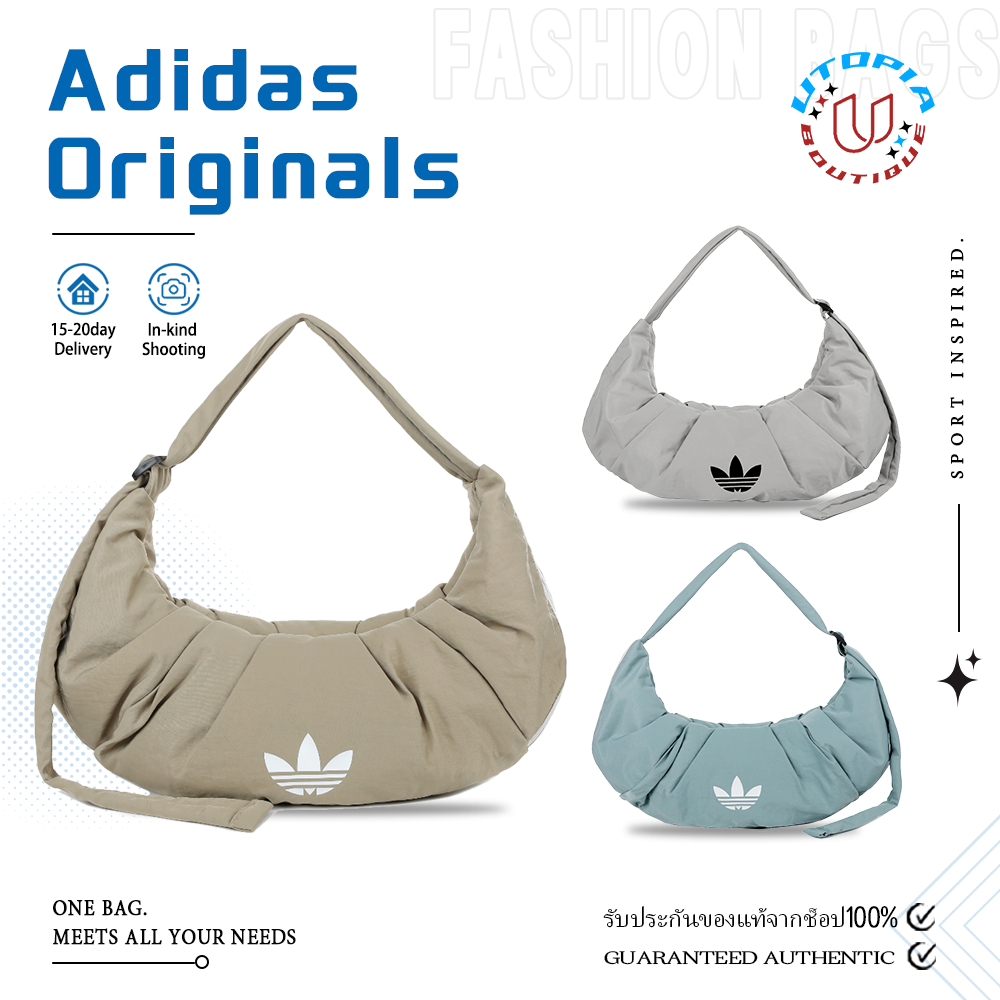 ✨รับหิ้วของจากเกาหลี👜【ของแท้ 100%】 ADIDAS ORIGINALS BAG 🌟 กระเป๋าทรงก้อนเมฆ Green/Grey/Blue