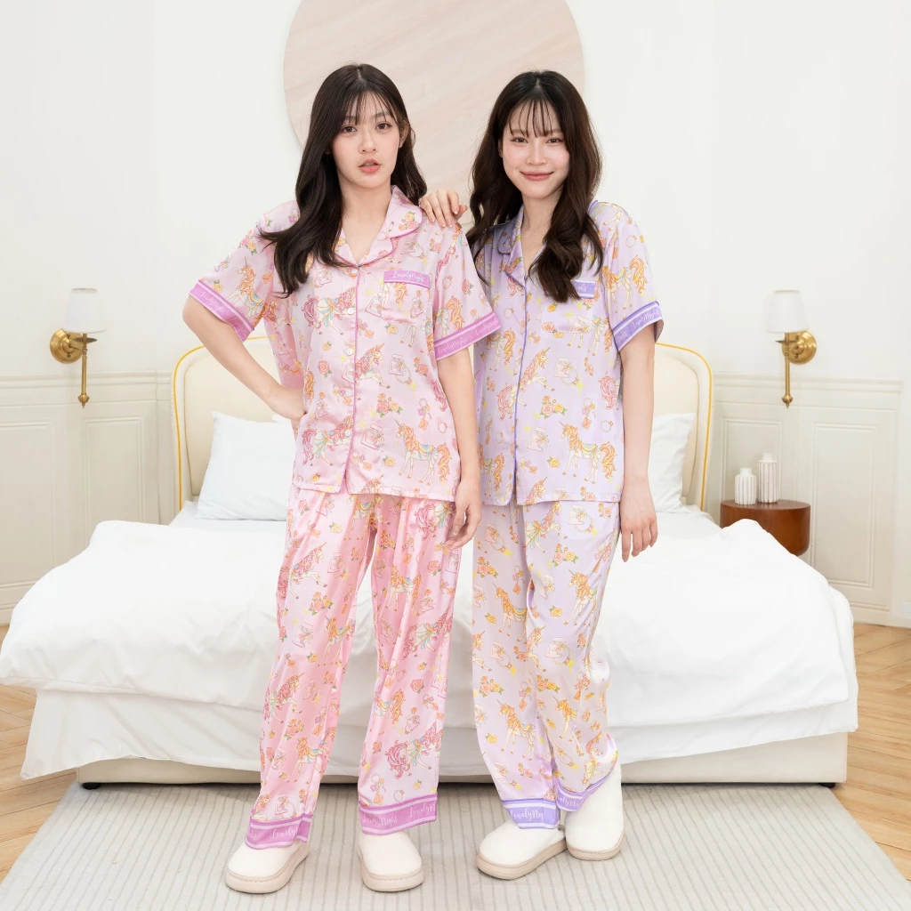 ชุดนอน LovelyNight แขนสั้น-ขายาว Fairy Unicorn D25