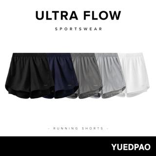 Yuedpao Sportswear 2025 กางเกงออกกำลังกายขาสั้น กางเกงวิ่ง 2in1 มีซับใน พร้อมกระเป๋าด้านข้าง Ultra Flow Running