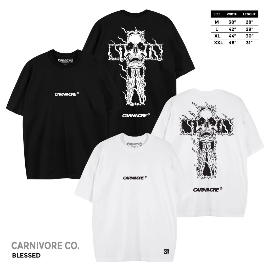 𝗖𝗔𝗥𝗡𝗜𝗩𝗢𝗥𝗘 เสื้อยืด ลาย “ BLESSED “ แขนสั้น แนวสตรีท Oversize เสื้อยืดชาย หญิง