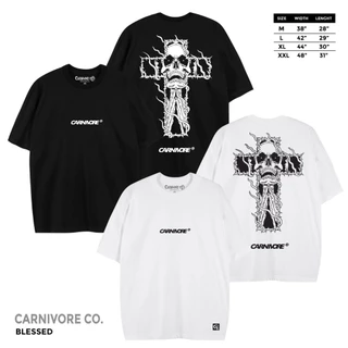 𝗖𝗔𝗥𝗡𝗜𝗩𝗢𝗥𝗘 เสื้อยืด ลาย “ BLESSED “ แขนสั้น แนวสตรีท Oversize เสื้อยืดชาย หญิง