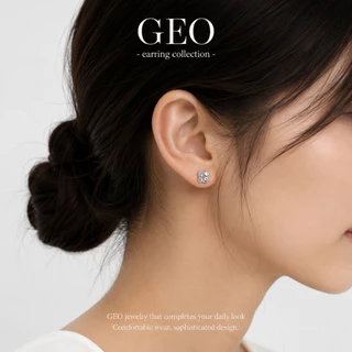 GEO CLOVERIA COLLECTION | ต่างหูแม่เหล็กดอกโคลเวอร์ ไม่ต้องเจาะหู เพชรคริสตัล ใส่สบาย ติดแน่น
