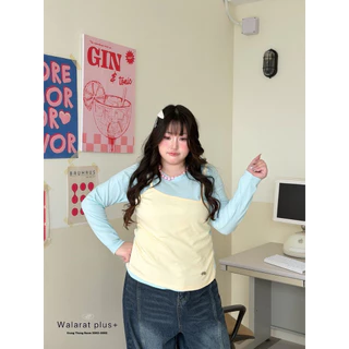 /WP/ เสื้อแขนยาวเลเยอร์สายเดี่ยว มีไซส์อก38-52 ผ้านุ่มยืดหยุ่น ใส่สบายมาก กำลังฮิตเลย #สาวอวบอ้วน พลัสไซส์