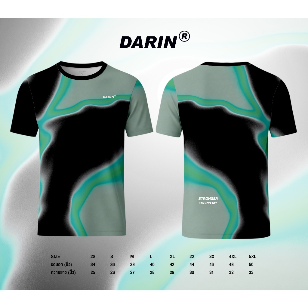 DARIN (สีดำ*เขียวเทา) เสื้อออกกำลังกาย วิ่ง ฟิตเนส ใส่เที่ยว ทำกิจกรรมต่างๆ