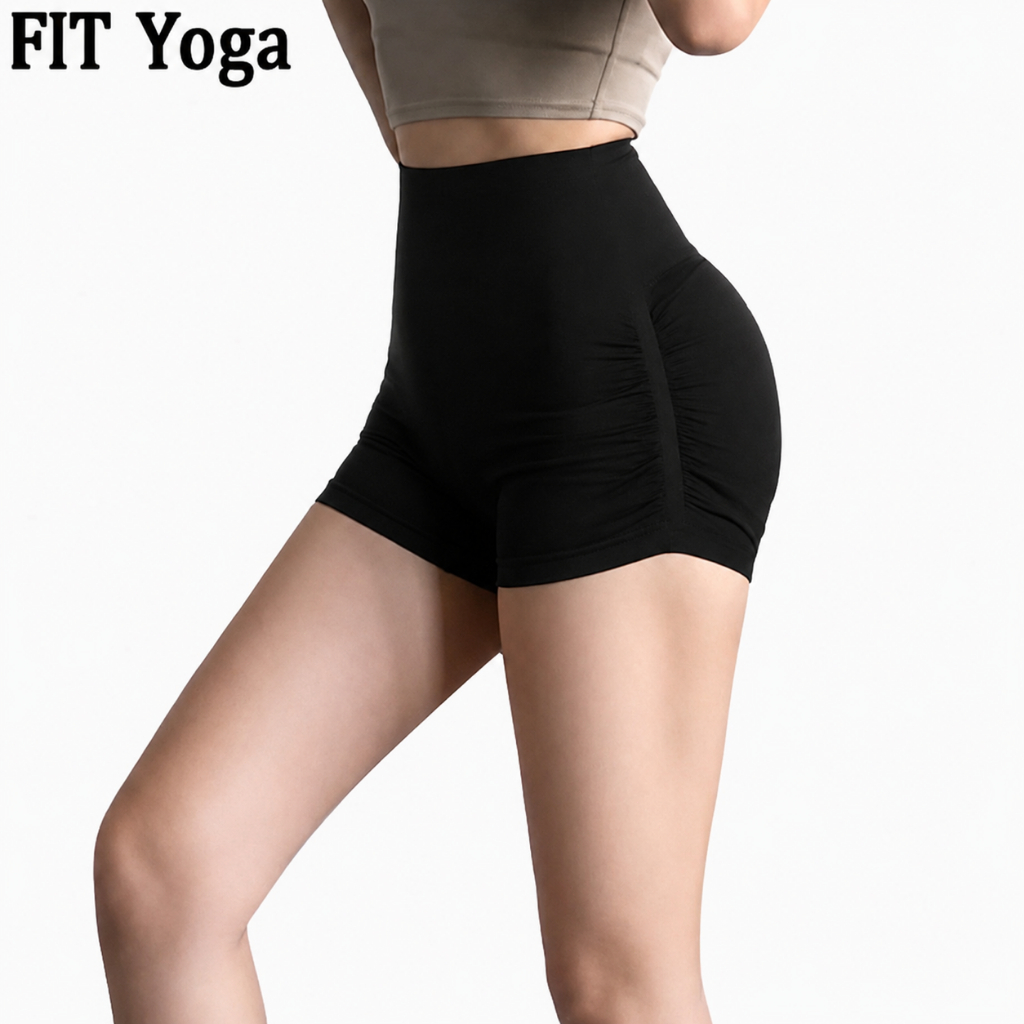 FitYoga กางเกงออกกำลังกายกางเกงขาสั้นกีฬาแน่นสำหรับผู้หญิงวิ่งกางเกงโยคะกระโดดเชือกกระโดด