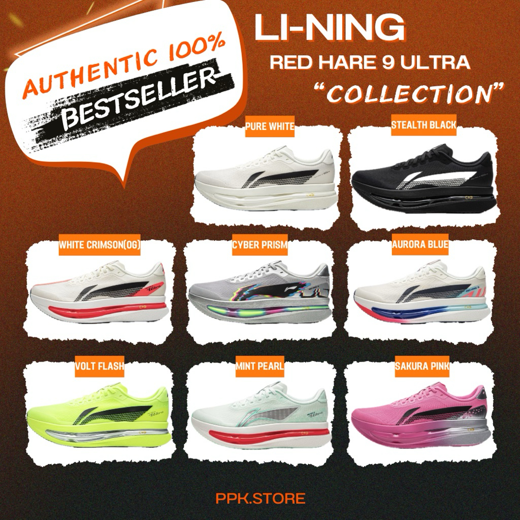 (พร้อมส่ง) LI-NING Red Hare 9 Ultra รองเท้าวิ่งแข่งขัน เบา เด้ง ระบายอากาศดี Super Daily Trainer